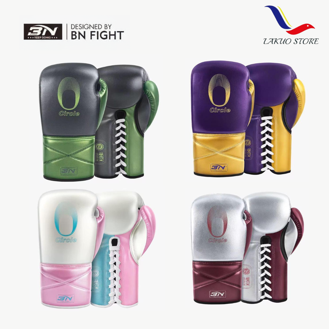 BN BOXING GLOVES CIRCLE  LACE UP METALLIC (Sarung Tinju)