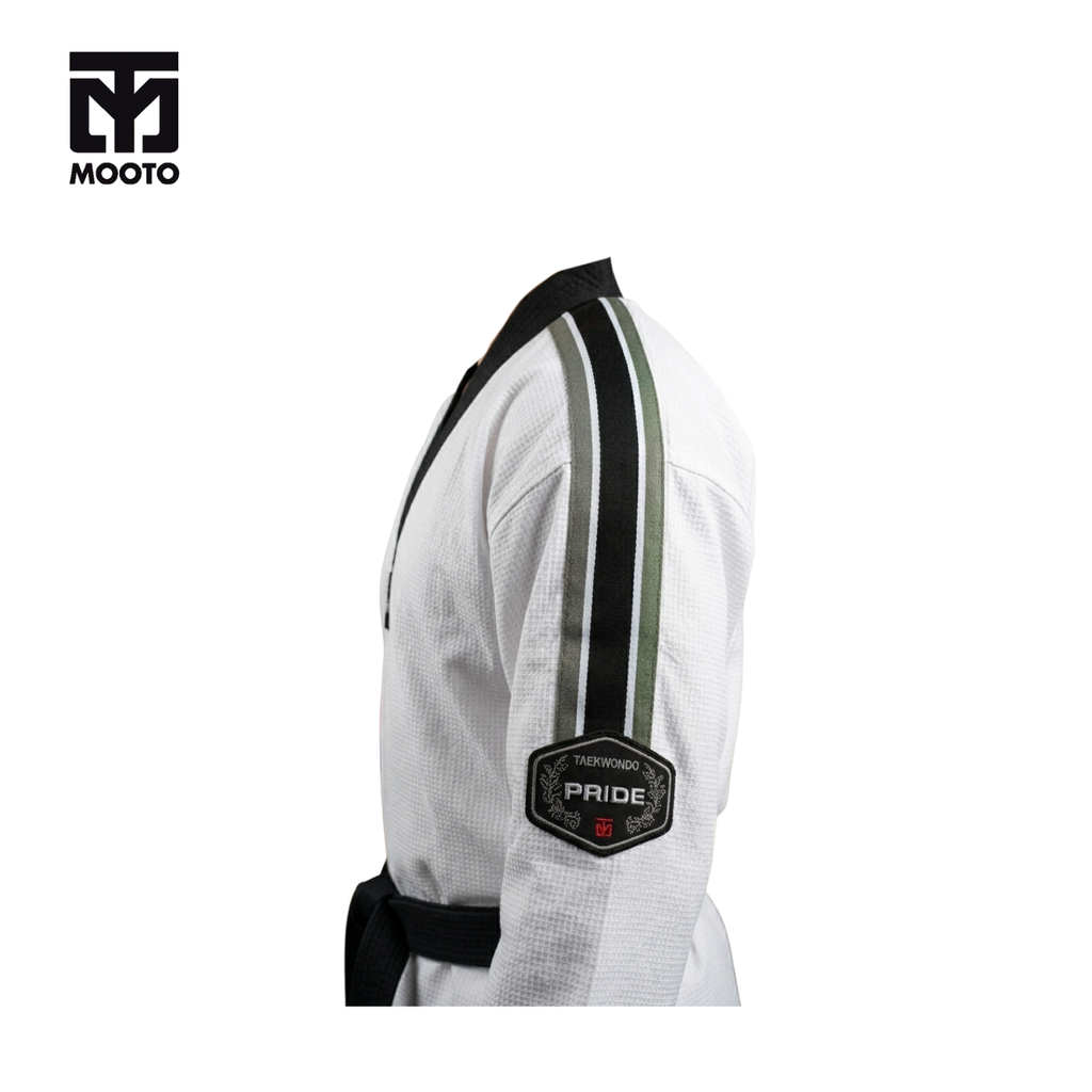 MOOTO DOBOK PRIDE BLACK COLLAR (Seragam Taekwondo)