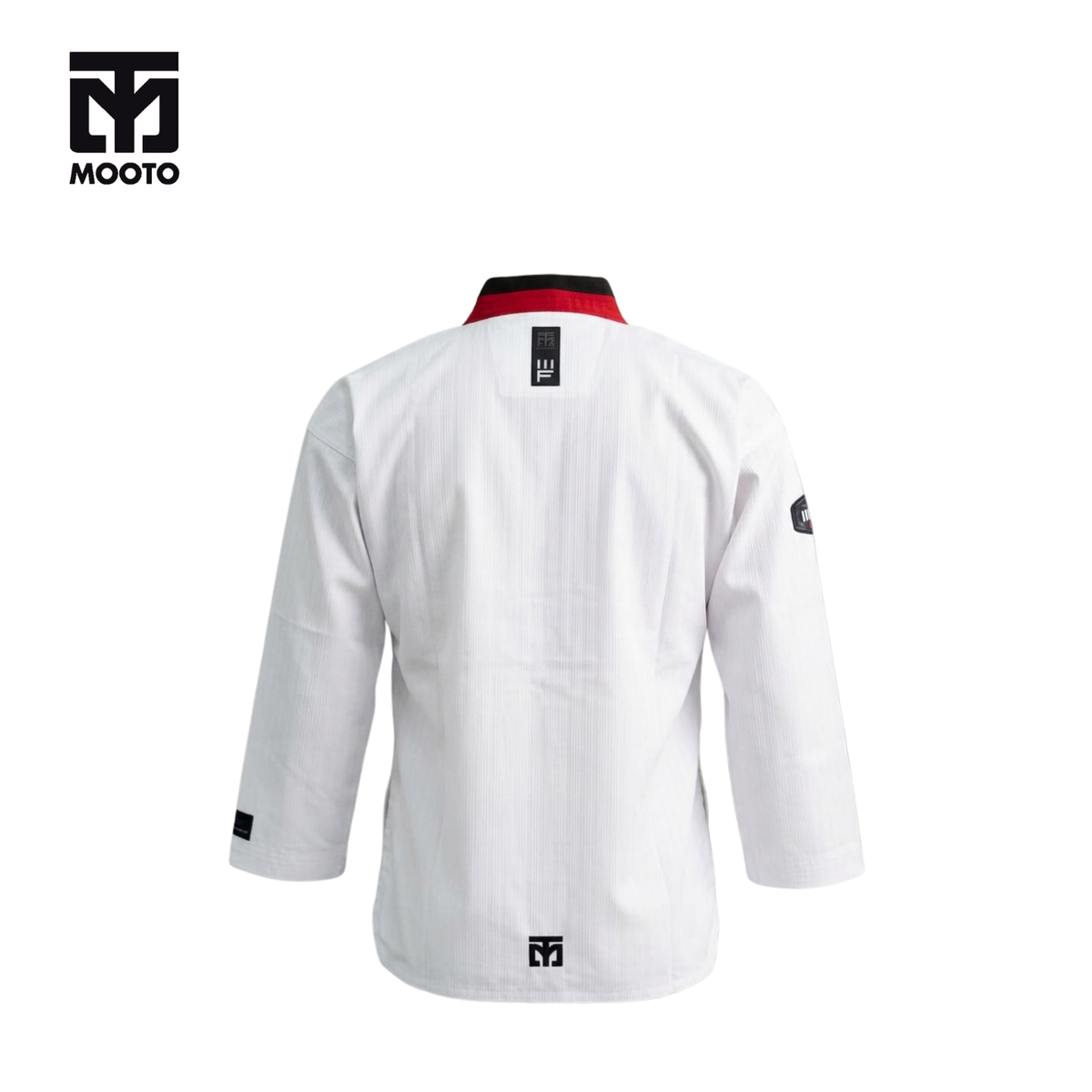 MOOTO DOBOK IIIF RED-BLACK COLLAR ( Seragam Taekwondo)