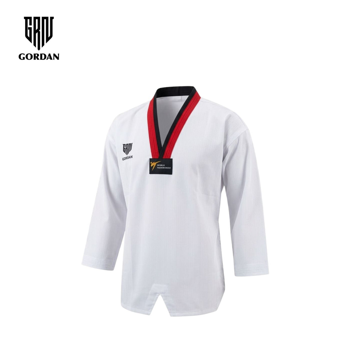 GORDAN DOBOK 3 STRIPES RED-BLACK COLLAR (Seragam Tekwondo)