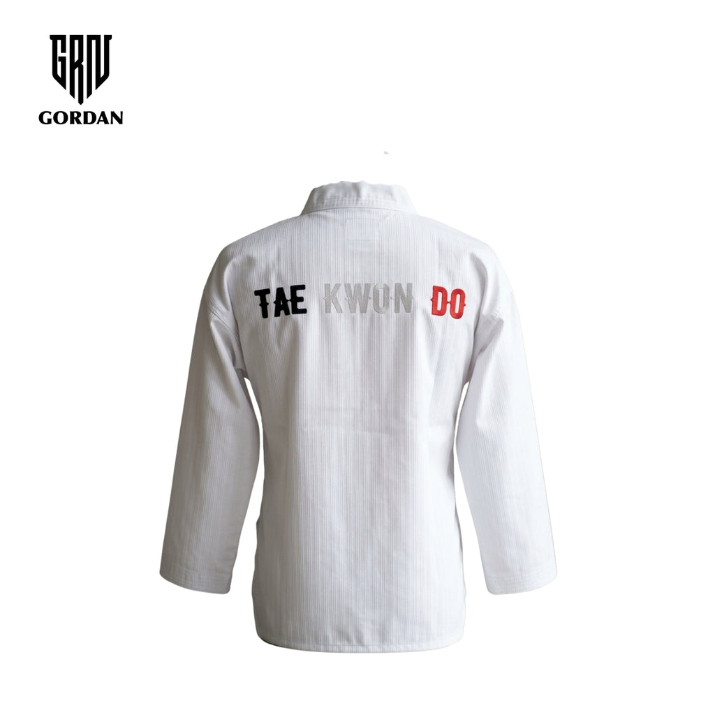 GORDAN DOBOK 3 STRIPES RED-BLACK COLLAR (Seragam Tekwondo)
